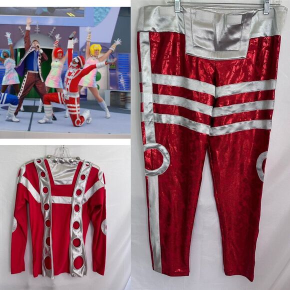 Disney MK Cast Member Uniform Stitch’s Super Sonic Robot Dancer Costume Mens Red - Picture 1 of 8